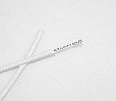 Fiberglass Braided Silicone Rubber Insulation 20AWG White Wire